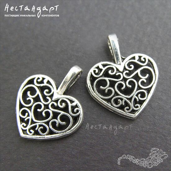 Подвеска Azhur Silver Heart 18х14 мм, изображение 4