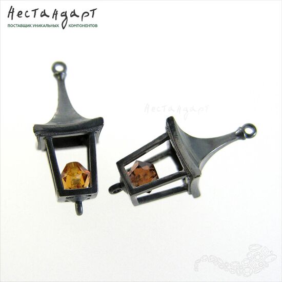 Коннектор Venetian Lantern Sterling Silver 19,5х8 мм, изображение 3