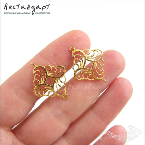 Коннектор Riddle Vermeil Sterling Silver 24,5х18 мм, изображение 2