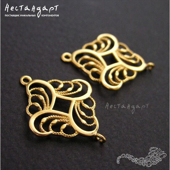 Коннектор Riddle Vermeil Sterling Silver 24,5х18 мм, изображение 3