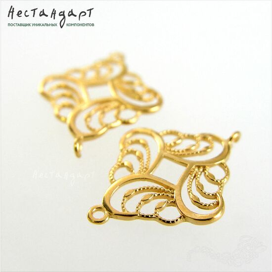 Коннектор Riddle Vermeil Sterling Silver 24,5х18 мм, изображение 4