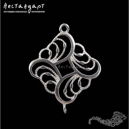Коннектор Riddle Sterling Silver Rhodium Plated 24,5х18 мм