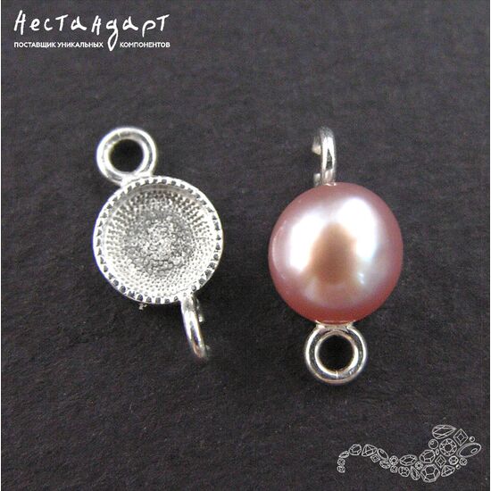 Коннектор Range Sterling Silver Rhodium Plated 12х6 мм, изображение 3