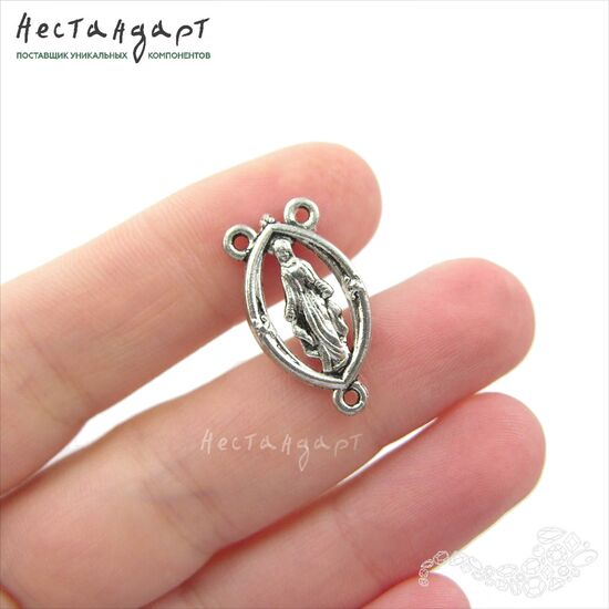 Коннектор-медальон для розария Rosary Medallion 24х13 мм, изображение 2