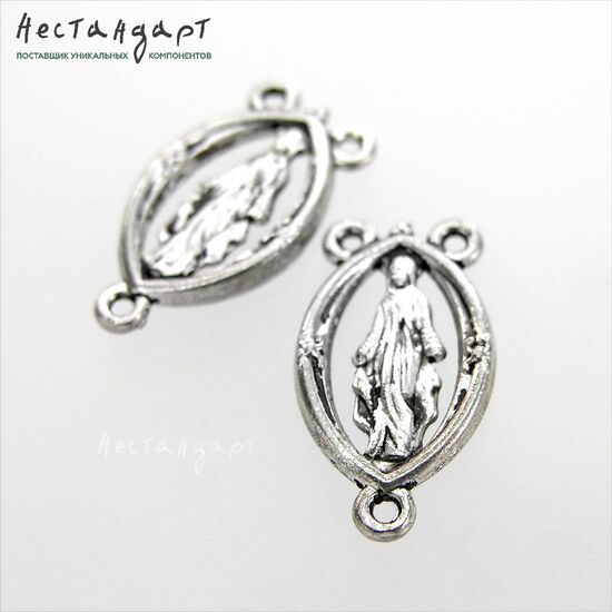 Коннектор-медальон для розария Rosary Medallion 24х13 мм, изображение 4