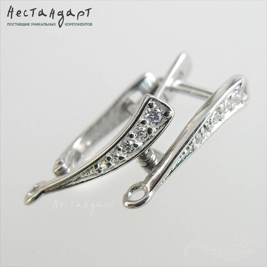 Швензы Comet Trail Sterling Silver Rhodium Plated 17х3,5 мм (пара), изображение 4