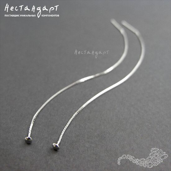 Швензы-протяжки с пином Sterling Silver Rhodium Plated 100 мм (пара), изображение 2