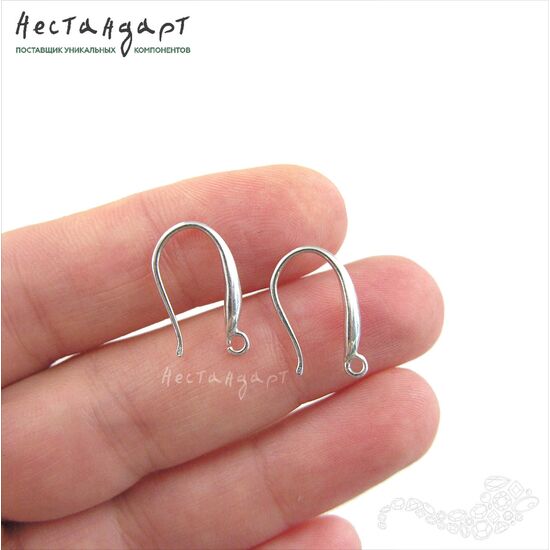 Швензы Tenderness Sterling Silver Rhodium Plated 17х2,5 мм (пара), изображение 2