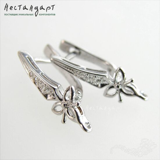 Швензы Florance Sterling Silver Rhodium Plated 21х7 мм (пара)