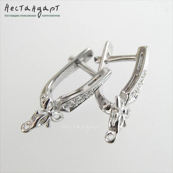 Швензы Florance Sterling Silver Rhodium Plated 21х7 мм (пара), изображение 3