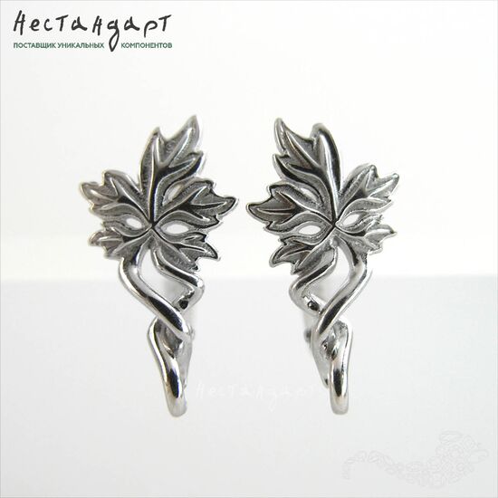 Швензы Maple Sterling Silver Rhodium Plated 19х10 мм (пара)