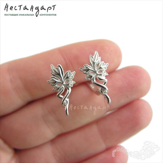 Швензы Maple Sterling Silver Rhodium Plated 19х10 мм (пара), изображение 2