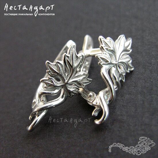 Швензы Maple Sterling Silver Rhodium Plated 19х10 мм (пара), изображение 3