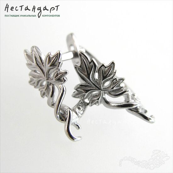 Швензы Maple Sterling Silver Rhodium Plated 19х10 мм (пара), изображение 4