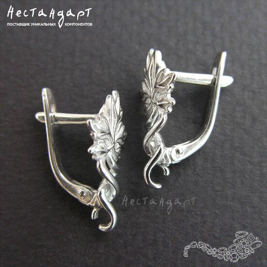 Швензы Maple Sterling Silver Rhodium Plated 19х10 мм (пара), изображение 5