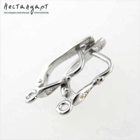 Швензы Pomegranate Sterling Silver Rhodium Plated 16х3 мм (пара)