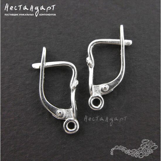 Швензы Pomegranate Sterling Silver Rhodium Plated 16х3 мм (пара), изображение 3