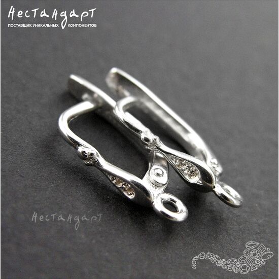 Швензы Pomegranate Sterling Silver Rhodium Plated 16х3 мм (пара), изображение 5