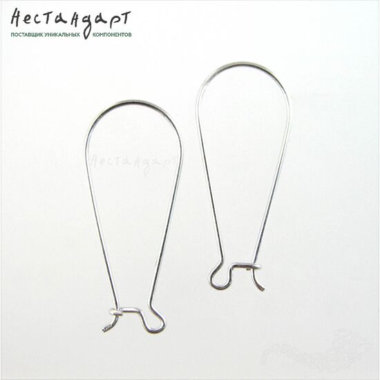 Швензы-петли с замком Sterling Silver Rhodium Plated 36 мм (пара), изображение 2