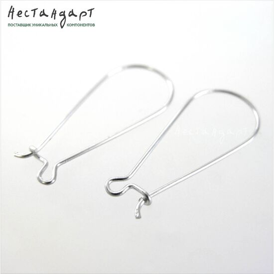 Швензы-петли с замком Sterling Silver Rhodium Plated 36 мм (пара), изображение 4