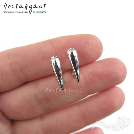 Швензы Silver Drop Rhodium Plated 15х4 мм (пара), изображение 2