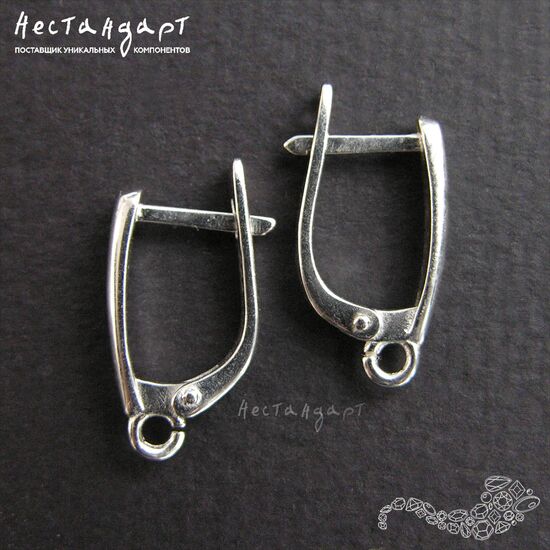 Швензы Surface Sterling Silver Rhodium Plated 17х3 мм (пара), изображение 3