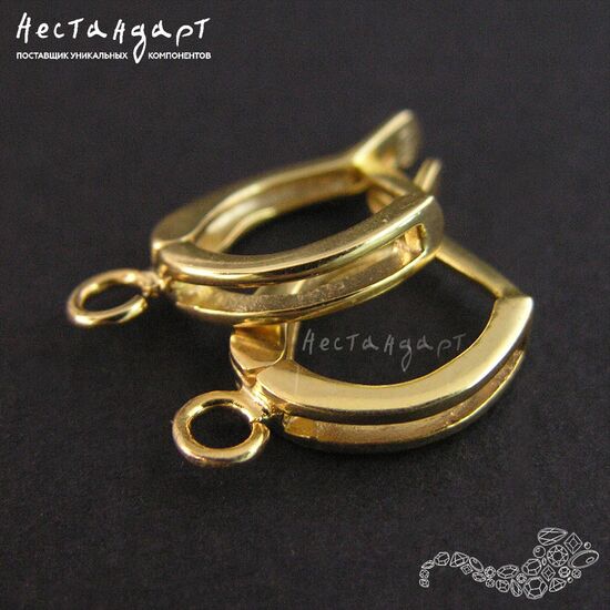 Швензы Parallel Vermeil Sterling Silver 20х11 мм (пара), изображение 3