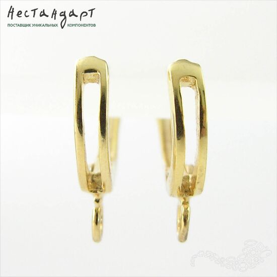 Швензы Parallel Vermeil Sterling Silver 20х11 мм (пара), изображение 4