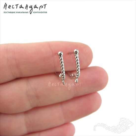 Швензы Tress Sterling Silver Rhodium Plated 19 мм (пара), изображение 2