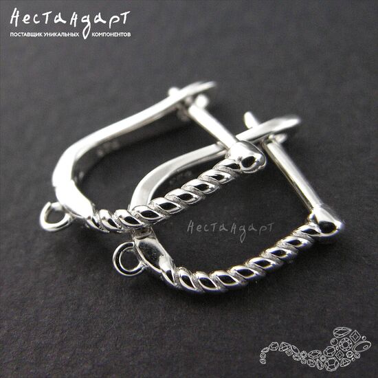 Швензы Tress Sterling Silver Rhodium Plated 19 мм (пара), изображение 3