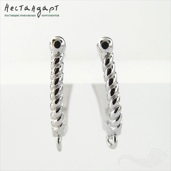 Швензы Tress Sterling Silver Rhodium Plated 19 мм (пара), изображение 4