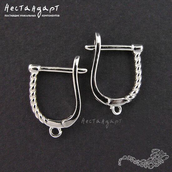 Швензы Tress Sterling Silver Rhodium Plated 19 мм (пара), изображение 5