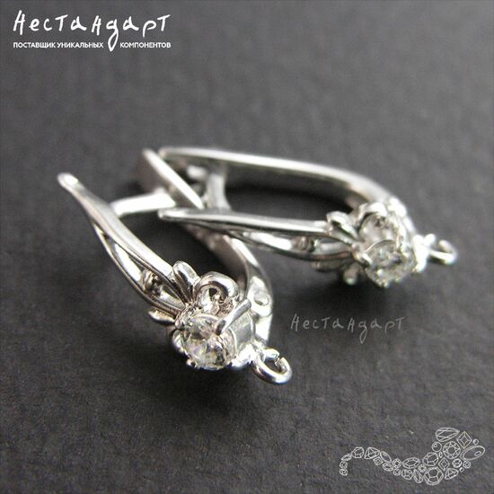 Швензы Pinnacle Sterling Silver Rhodium Plated 19х6 мм (пара), изображение 5