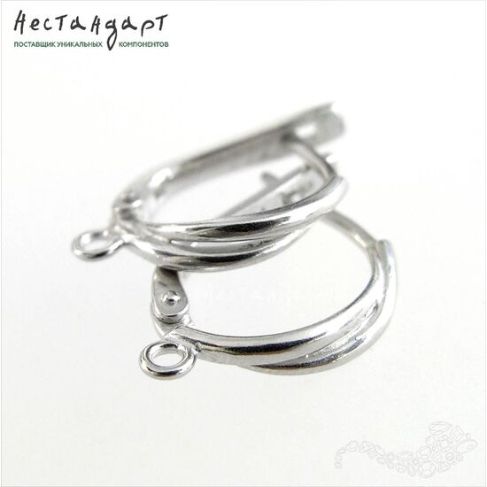 Швензы Tessere Sterling Silver Rhodium Plated 16,5х3 мм (пара)