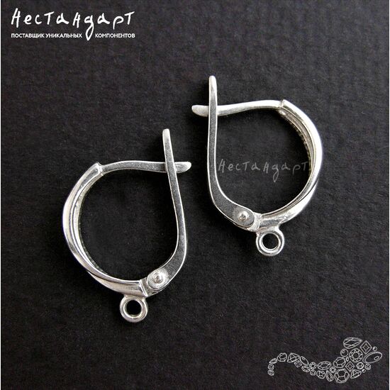 Швензы Tessere Sterling Silver Rhodium Plated 16,5х3 мм (пара), изображение 2