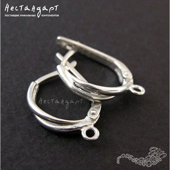 Швензы Tessere Sterling Silver Rhodium Plated 16,5х3 мм (пара), изображение 4