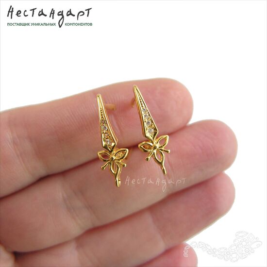 Швензы Florance Vermeil Sterling Silver 21х7 мм (пара), изображение 2