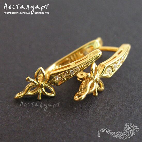 Швензы Florance Vermeil Sterling Silver 21х7 мм (пара), изображение 3