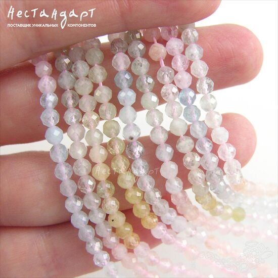 Берилл-микс натуральный 4 мм (нить 10 см), изображение 3