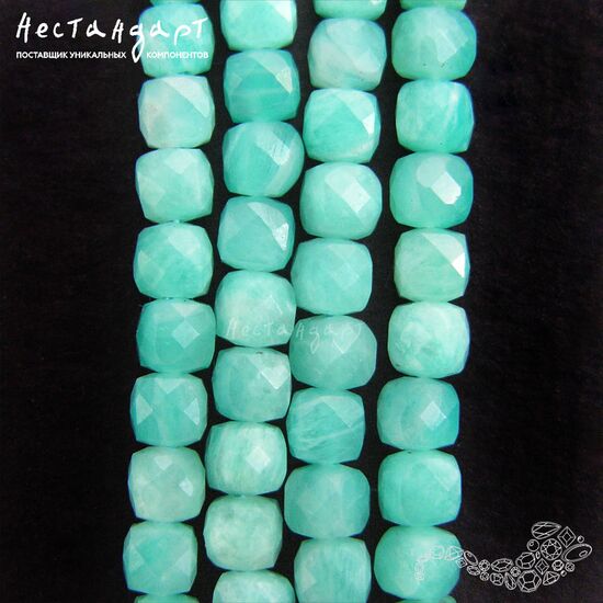 Амазонит натуральный Cube 4 мм (уп.10 шт.)