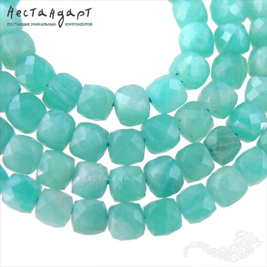 Амазонит натуральный Cube 4 мм (уп.10 шт.), изображение 4