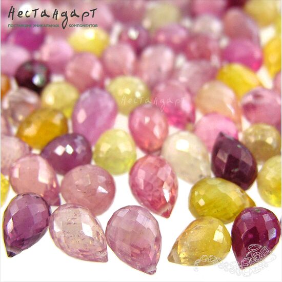 Сапфир натуральный облагороженный бриолет Padparadsha 8-11 мм