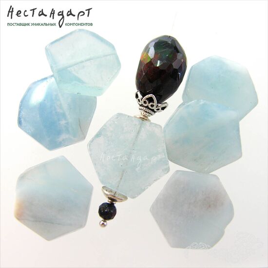 Аквамарин натуральный Hexagon 17 мм, изображение 2