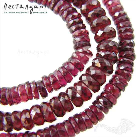 Гранат натуральный рондель 5-6 мм (уп. 10 шт), изображение 2