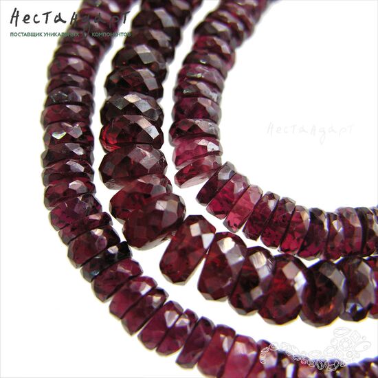 Гранат натуральный рондель 5-6 мм (уп. 10 шт), изображение 5