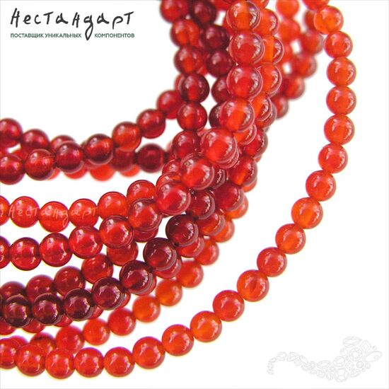 Сердолик натуральный гладкий 3 мм (нить 19,5 см)