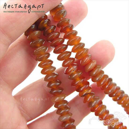 Сердолик натуральный рондель 8х3,5 мм (уп.9 шт.), изображение 2