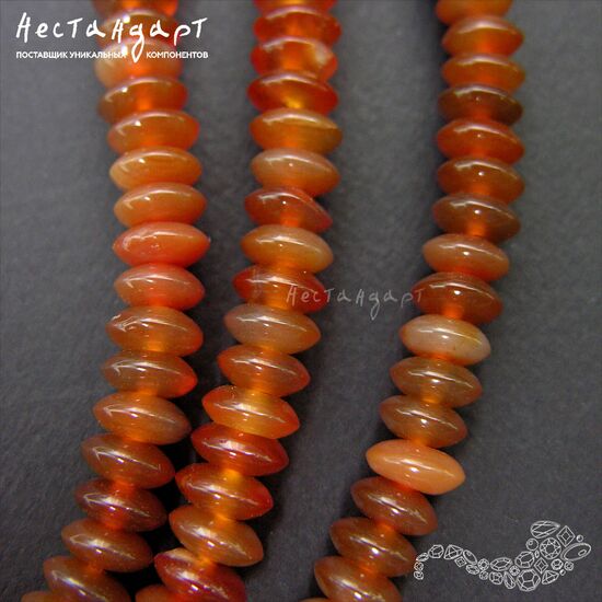 Сердолик натуральный рондель 8х3,5 мм (уп.9 шт.), изображение 3