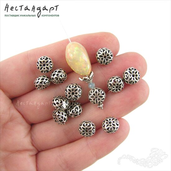 Бусина Damascus Sterling Silver 8х5 мм, изображение 2