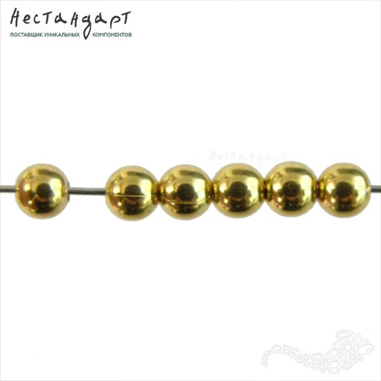 Бусина Round Vermeil Sterling Silver 3 мм (уп. 10 шт), изображение 3